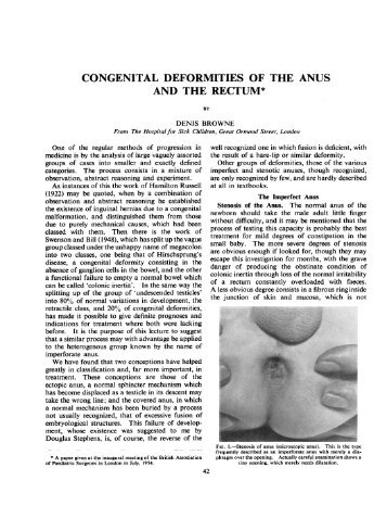 CONGENITAL DEFORMITIES OF THE ANUS AND THE RECTUM*