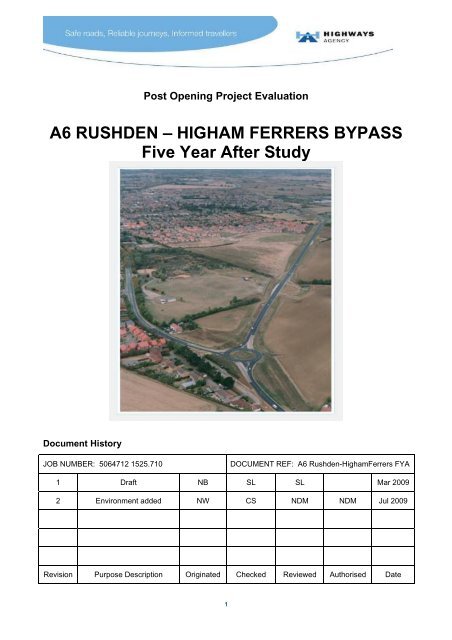 A6 RUSHDEN – HIGHAM FERRERS BYPASS ... - Highways Agency