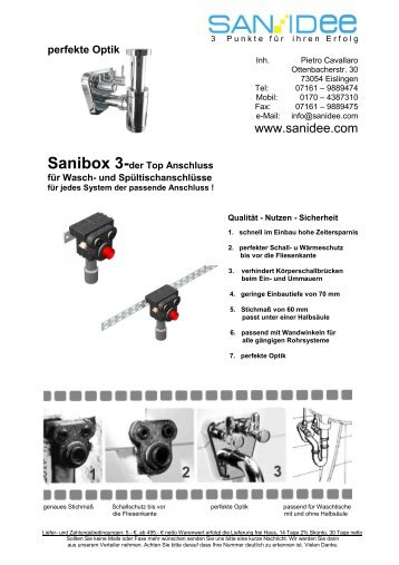 Sanibox 3-der Top Anschluss - Ortwein-Sanibox 3 GP ...