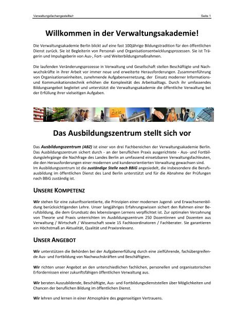 Allgemeine Hinweise - Verwaltungsakademie Berlin - Berlin.de