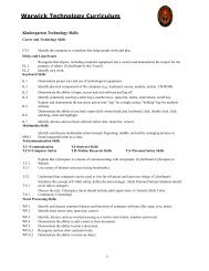 K-6 Computer Technology Curriculum (.pdf) - Warwick School District