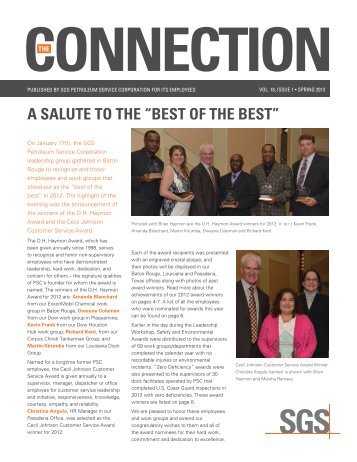 The Connection - Spring 2013 - SGS Petroleum Service Corporation