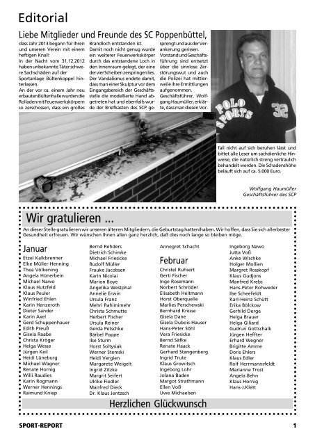 Ausgabe 01/2013 - SC Poppenbüttel von 1930 e.V.