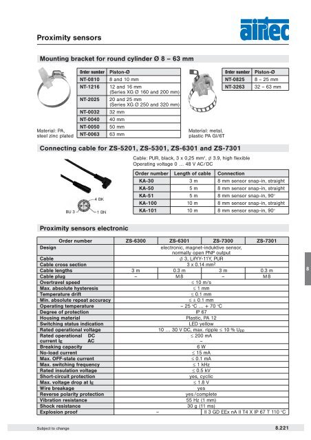 Pneumatic cylinders, piston-Ã 32 â 125 mm Double acting with ...