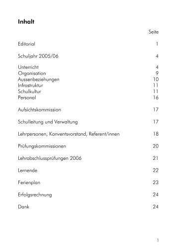 Inhalt - Wirtschaftsschule KV Winterthur