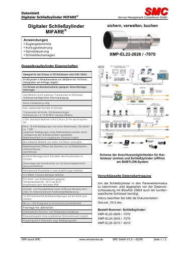 Digitaler Schließzylinder MIFARE - SMC - Service Management ...