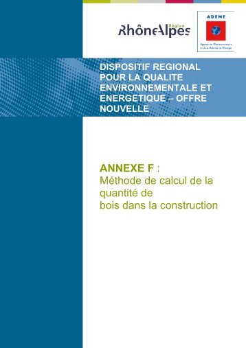 F - Méthode de calcul de la quantité de bois - Logement social durable