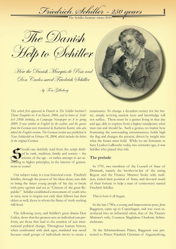 The Danish Help to Schiller (PDF) - schillerinstitut.dk