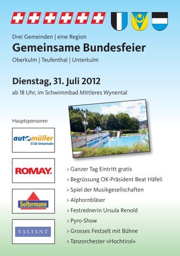 Flyer Bundesfeier 2012 - Gemeinde Unterkulm