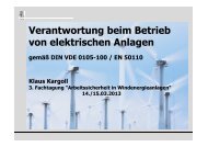 Verantwortung beim Betrieb von elektrischen Anlagen