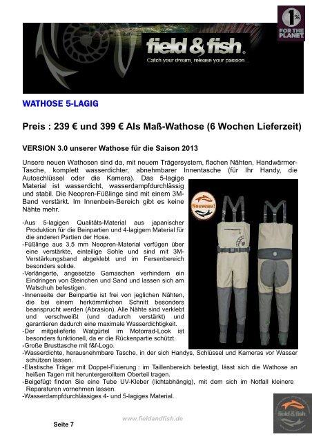 Preis : 59 - Fliegen Fischer Kleidung