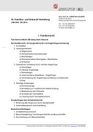 Gliederung Vorlesung Familien- und Erbrecht Vertiefung - Institut für ...
