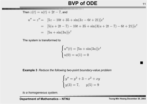 BVP of ODE
