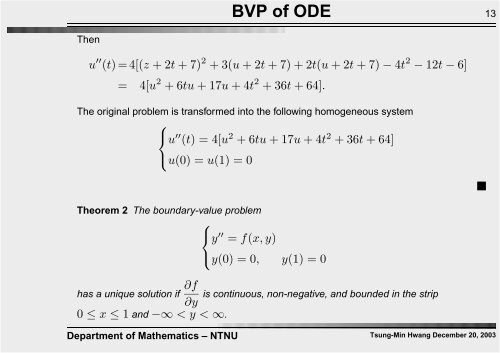 BVP of ODE