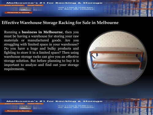 Warehouse Racking Sale Melbourne