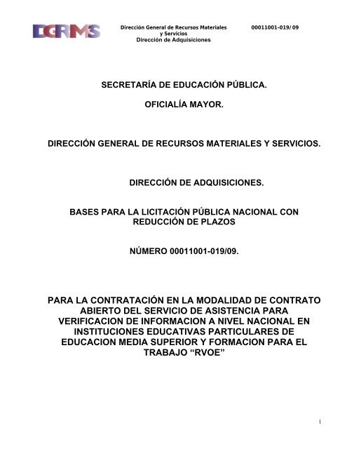 para la contrataciÃ³n en la modalidad de contrato ... - CompraSEP