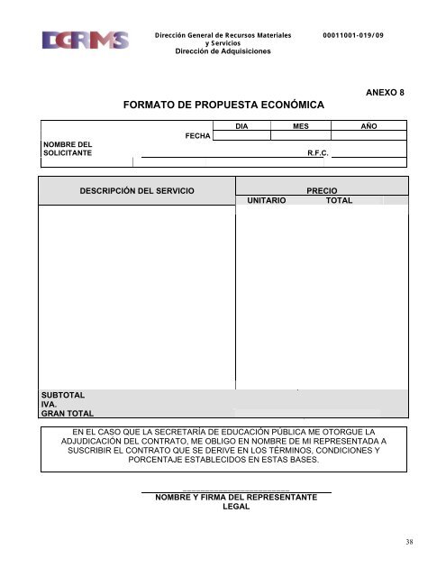 para la contrataciÃ³n en la modalidad de contrato ... - CompraSEP