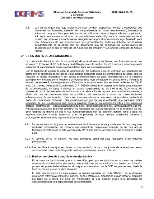 para la contrataciÃ³n en la modalidad de contrato ... - CompraSEP