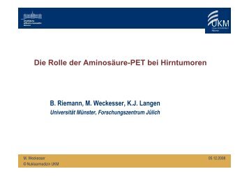 Die Rolle der Aminosäure-PET bei Hirntumoren - RWGN