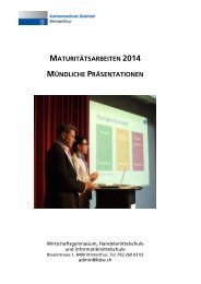 Plan Präsentation Maturitätsarbeiten 2014 - Kantonsschule Büelrain ...