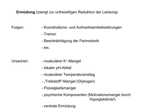 Leistungsphysiologie I, II, III (H. Pagel) - Institut für Physiologie