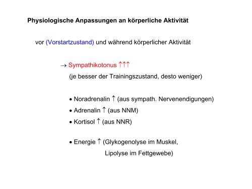 Leistungsphysiologie I, II, III (H. Pagel) - Institut für Physiologie