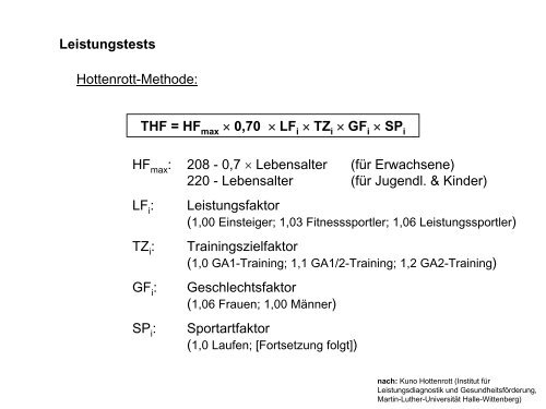 Leistungsphysiologie I, II, III (H. Pagel) - Institut für Physiologie