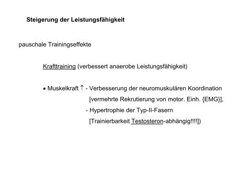 Leistungsphysiologie I, II, III (H. Pagel) - Institut für Physiologie