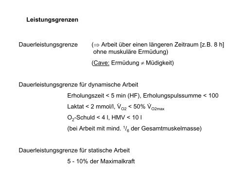 Leistungsphysiologie I, II, III (H. Pagel) - Institut für Physiologie