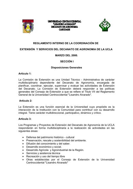 reglamento interno de la coordinaciÃ³n de extensiÃ³n y servicios del ...