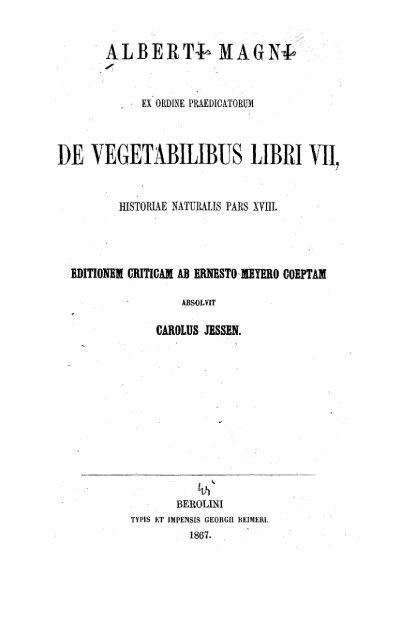 De vegetabilibus - Alberti Magni e-corpus