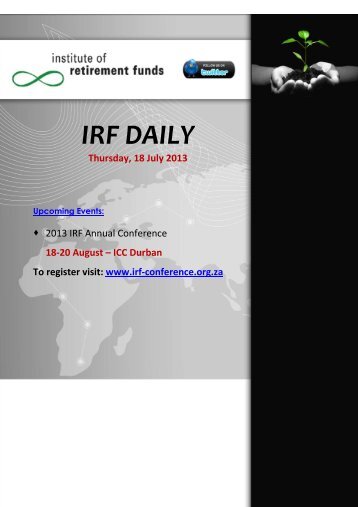 Download IRF Daily Issue - Institute of Retirement Funds