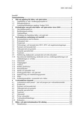 1 HSN 1003-0266 Innehåll Sammanfattning - Stockholms läns ...
