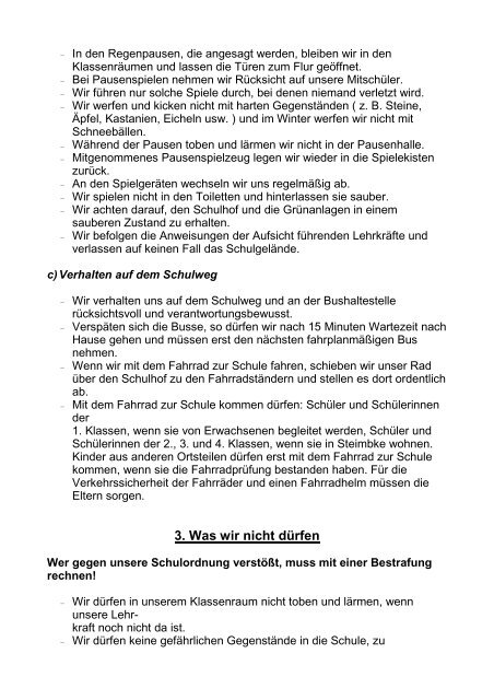 Schulordnung der Grundschule Steimbke-bitte anklicken