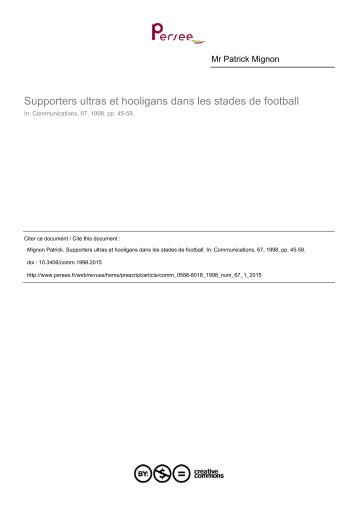 Supporters ultras et hooligans dans les stades de football.pdf - Accueil