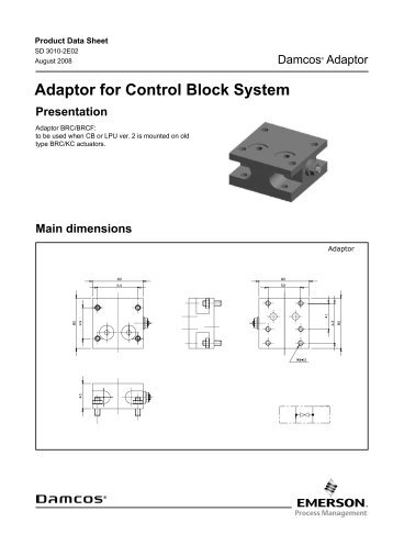 Product Data Sheet: Damcos Adaptor for Control Block System