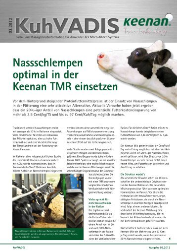 Nassschlempen optimal in der Keenan TMR einsetzen