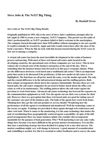 Steve Jobs & The NeXT Big Thing pdf ebooks by Randall Stross free ...