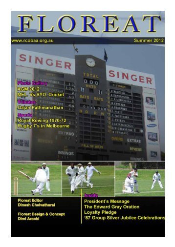 Summer 2012 Issue- File 1 - RCOBAA-Royal College Old Boys in ...