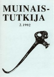 TUTKIJA .·· - Suomen arkeologinen seura ry.