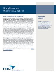 Disciplinary and Other FINRA Actions Reported for July 2013