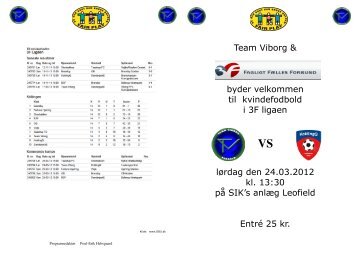 Team Viborg & byder velkommen til kvindefodbold i 3F ligaen ... - DBU