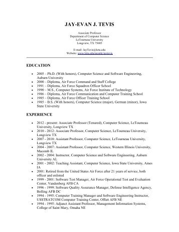 Resume - LeTourneau University