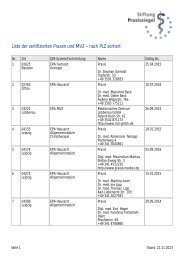 Liste der zertifizierten Praxen und MVZ – nach PLZ sortiert