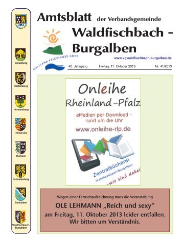 Waldfischbach - Burgalben - Verbandsgemeinde Waldfischbach ...