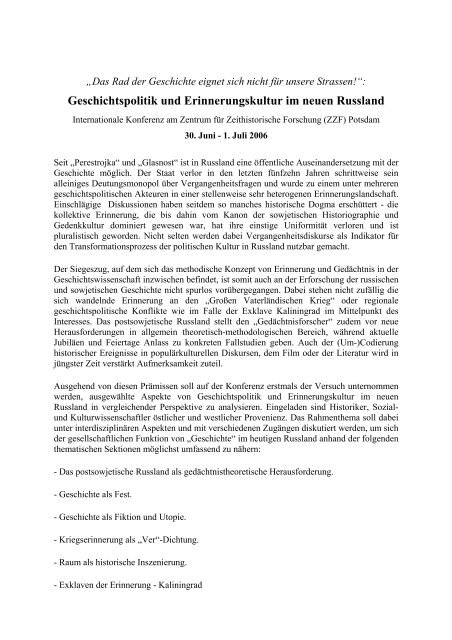 Tagungsprogramm (PDF) - Zentrum für Zeithistorische Forschung ...