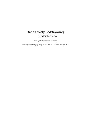 statut wersja jednolita 2013r - SP Wiatrowiec