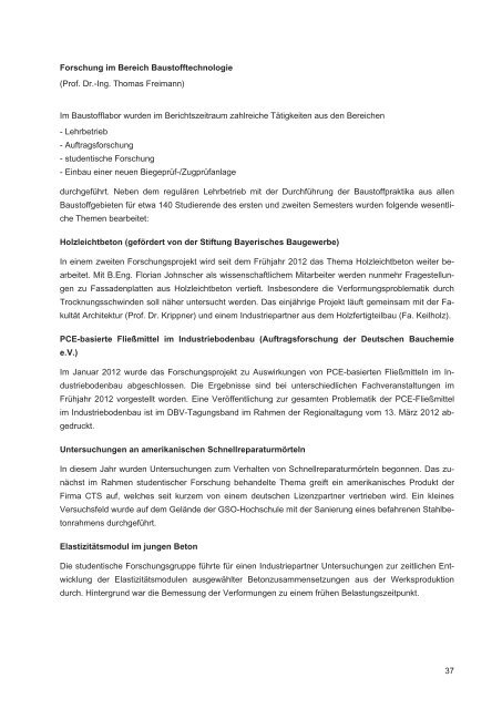 Jahresbericht 2011/2012 - Georg-Simon-Ohm-Hochschule Nürnberg