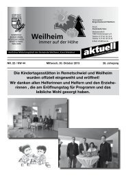 2013 Mitteilungsblatt Nr. 22 - Gemeinde Weilheim / Baden