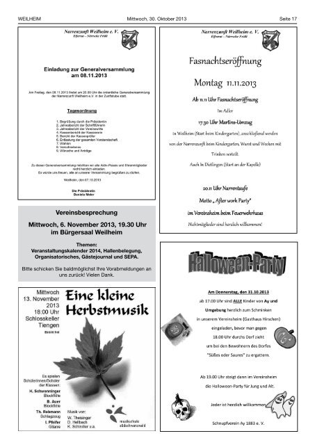 2013 Mitteilungsblatt Nr. 22 - Gemeinde Weilheim / Baden